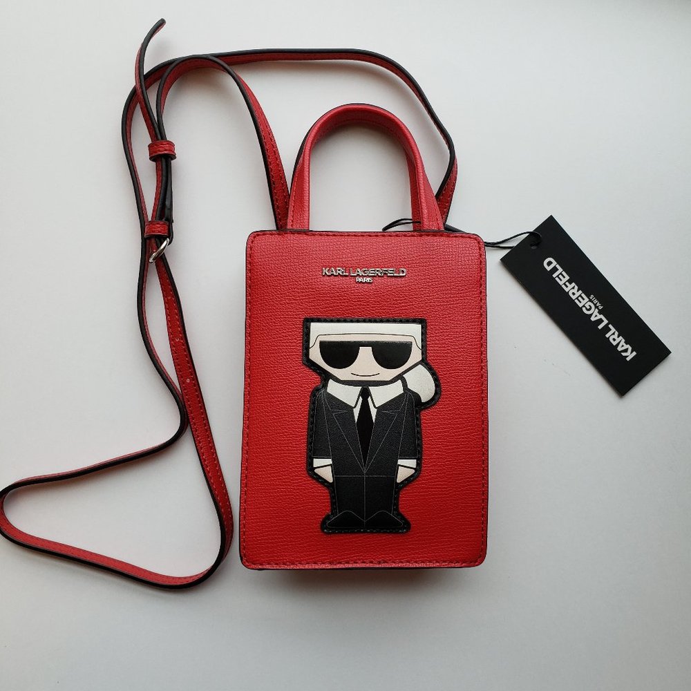 NWT KARL LAGERFELD Cute Red MAYBELLE bag.